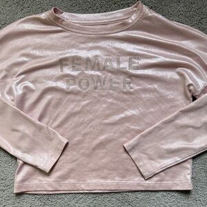 Female Power Long Sleeve Top - Blush Pink